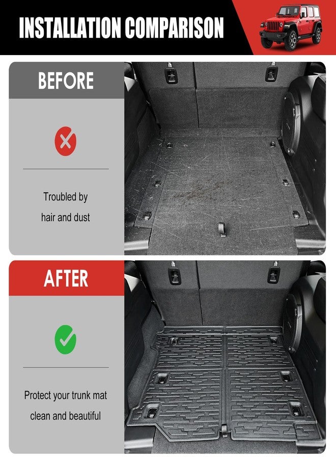 Utiiy Cargo Mat Compatible with 2018-2025 Jeep Wrangler JL Unlimited 4 Door 4X4, Cargo Liner Rear All-Weather Protection Trunk Liner for 2024 Jeep Wrangler JL/JLU Accessories - Image 2